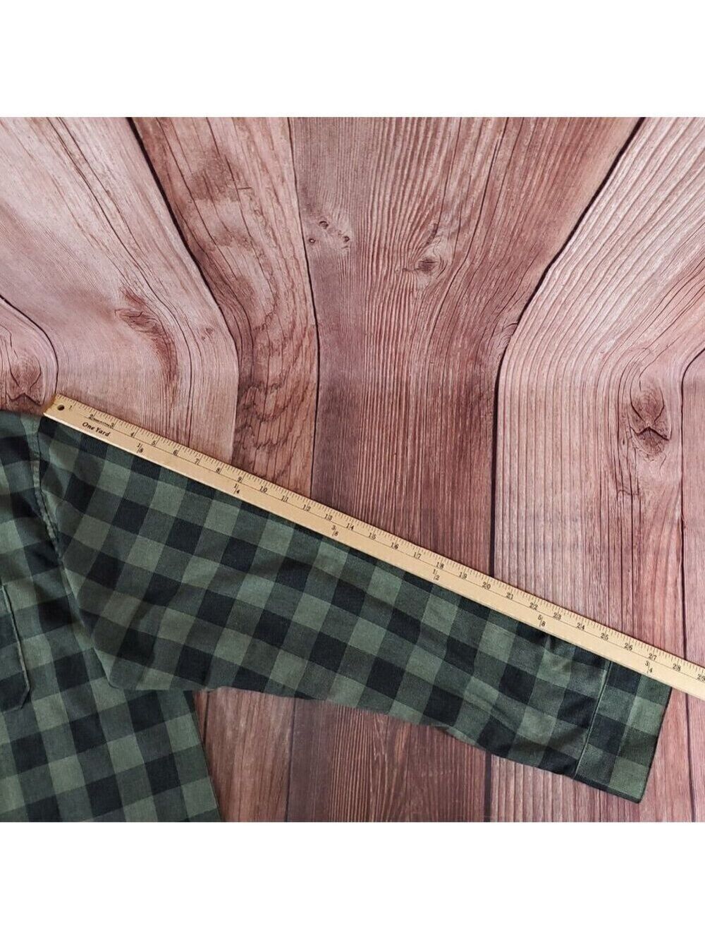 Travis Mathew Mens Size XXL Half Moon Bay Long Sleeve Laurel Green Check Shirt - Picture 14 of 14